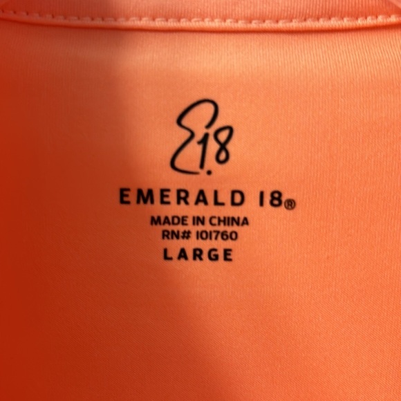 Emerald 18 Light Orange 1-2 Zip Pullover Top Size Large - Picture 5 of 10